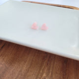 Hand Drawn Heart Studs - Pink