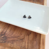 Hand Drawn Heart Studs - Black