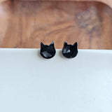 Cat Studs - Black // Jewelry, Earrings, Halloween