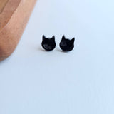 Cat Studs - Black // Jewelry, Earrings, Halloween