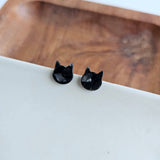 Cat Studs - Black // Jewelry, Earrings, Halloween