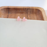 Hand Drawn Heart Studs - Pink