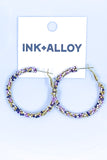 Small Beaded Hoop Lever Back Earrings by Ink+Alloy