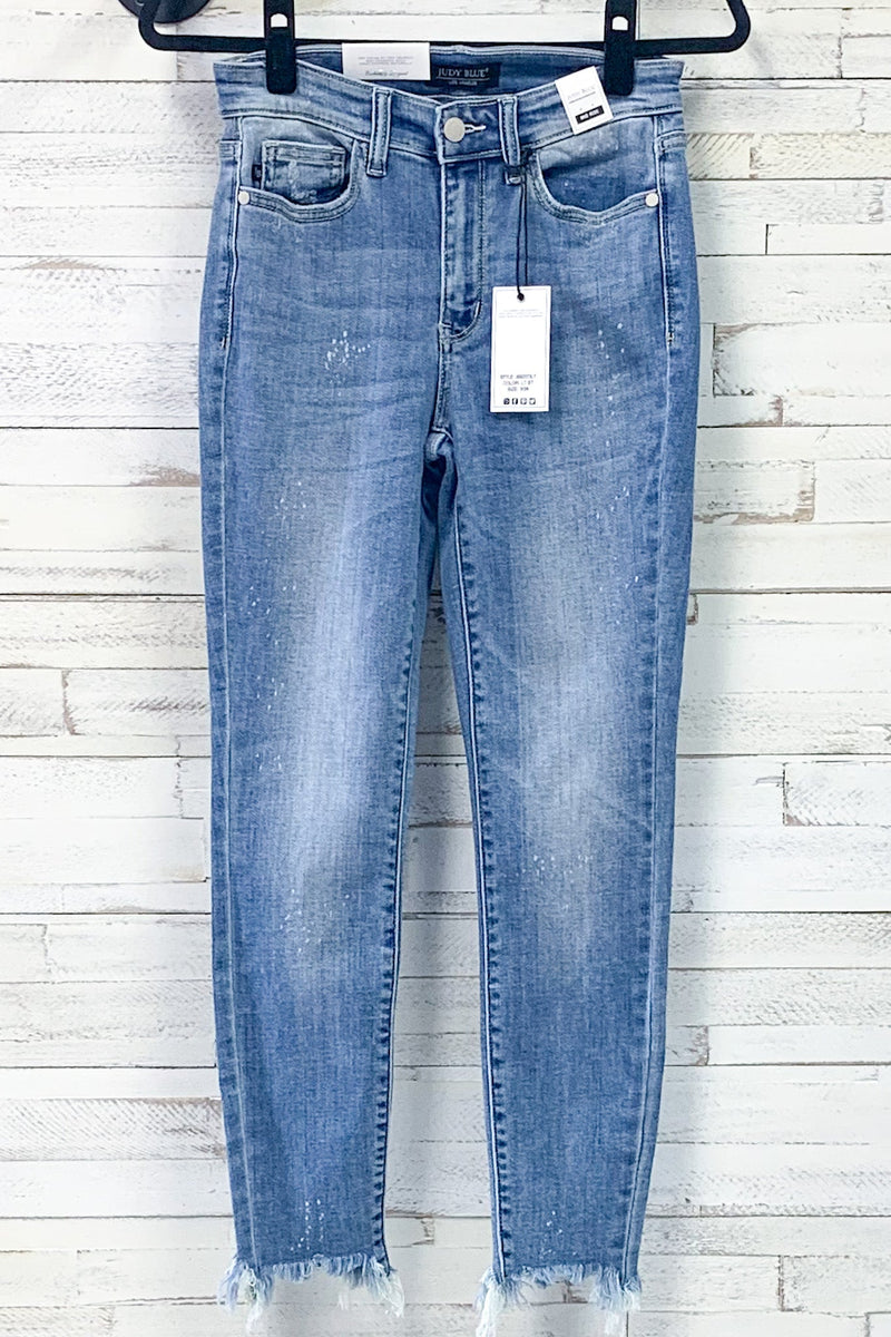 Bleach Splatter Shark Bite Judy Blue Jeans The Fika Boutique