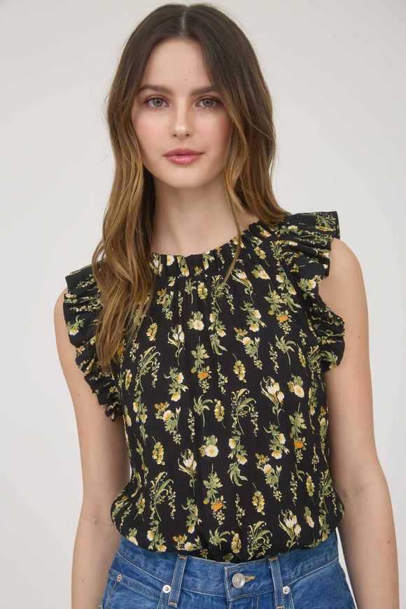 Floral Ruffle Top