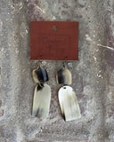 Half Moon and Rectangle Horn Earrings