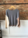 V Neck Color Block Sweater