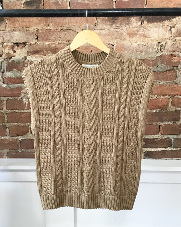 Sleeveless Cable Sweater