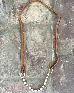 Pearl and Leather Necklace