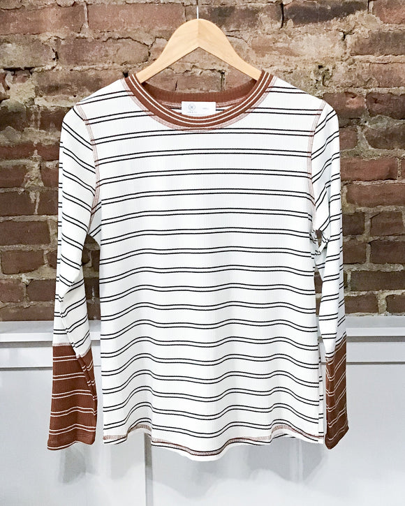Haisley Striped Color Block Top