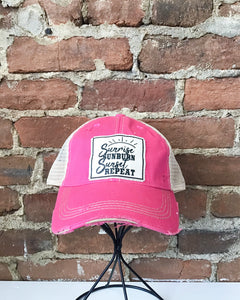 Sunrise Sunburn Sunset Repeat Trucker Hat