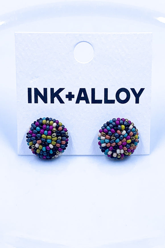 Seed Bead Button Post Earrings by Ink+Alloy