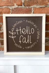 Hello Fall Circle Sign by Tiffany & Weller