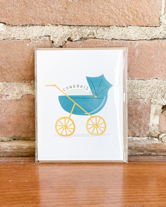 Congratulations Baby Carriage Card