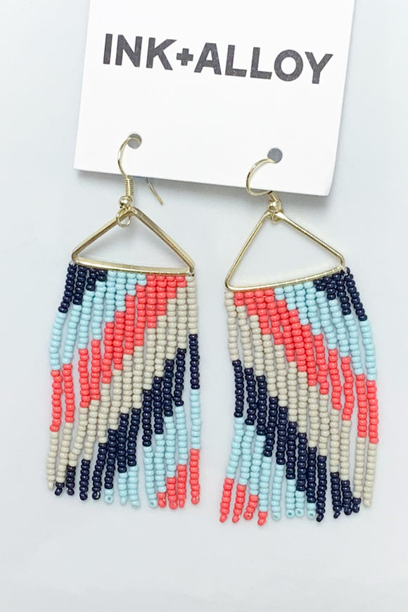 Diagonal Stripe on a Triangle Earring by INK+ALLOY