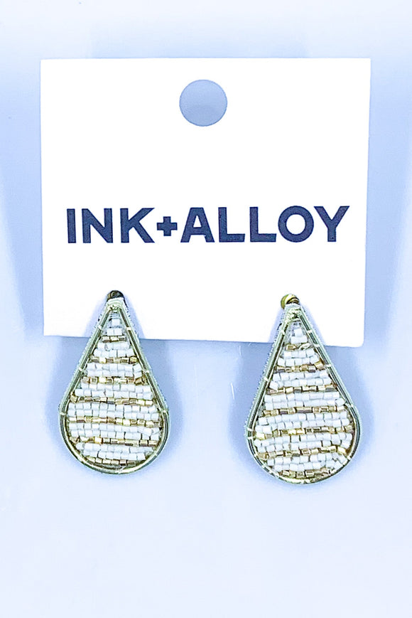 Bead Embroidered Drop Post Earring by Ink+Alloy