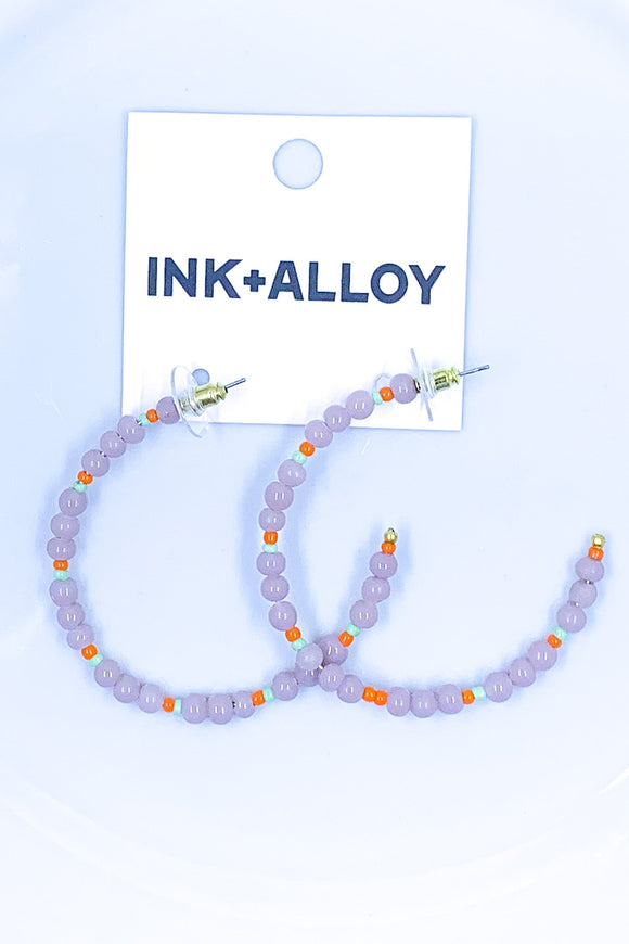 Glass Bead Hoop Post Earring by Ink+Alloy